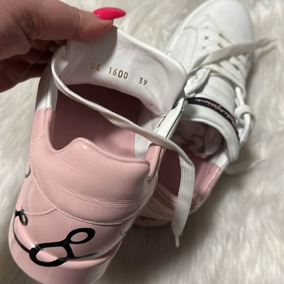 Dolce and Gabbana White and Pink Sneakers size 39 - Picture 5 of 8